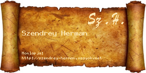 Szendrey Herman névjegykártya