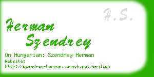 herman szendrey business card